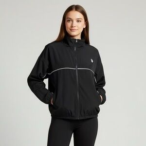 NWT U.S. POLO Assn. Women's Black Track Jacket - Size S